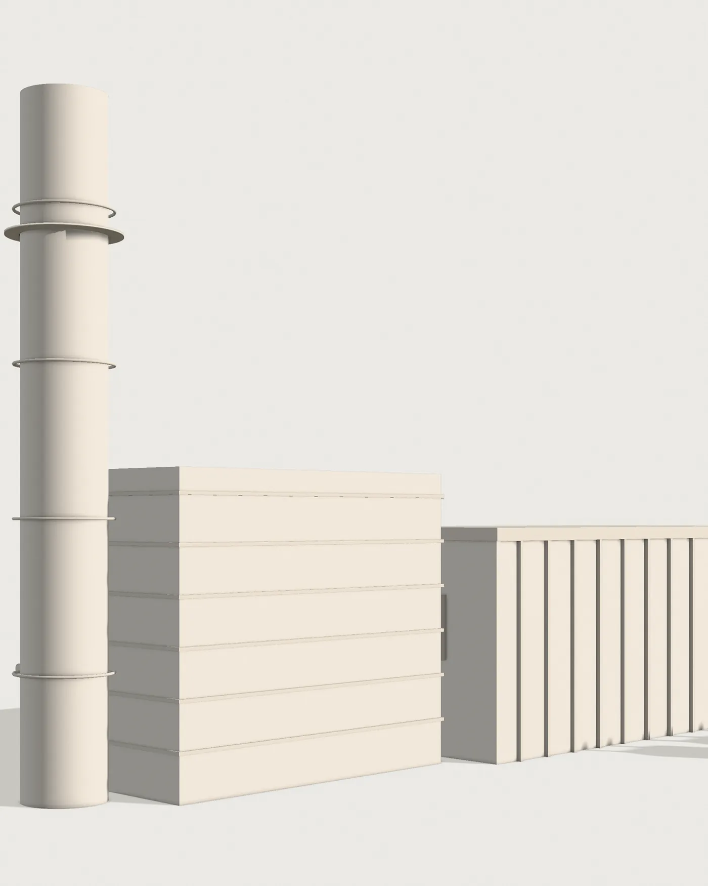 Model of a combined-cycle power block: stack and heat recovery steam generator